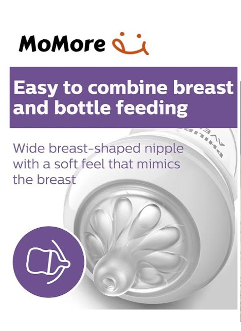 Momore - Pack Of 3 Natural Feeding Bottle Nipple 3 Months+, For AVENT Bottle - Image 1