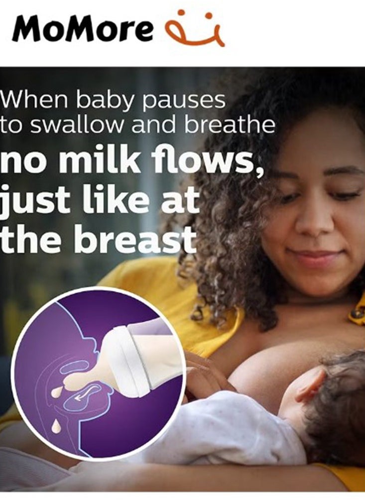 Momore - Pack Of 3 Natural Feeding Bottle Nipple 3 Months+, For AVENT Bottle - Image 1