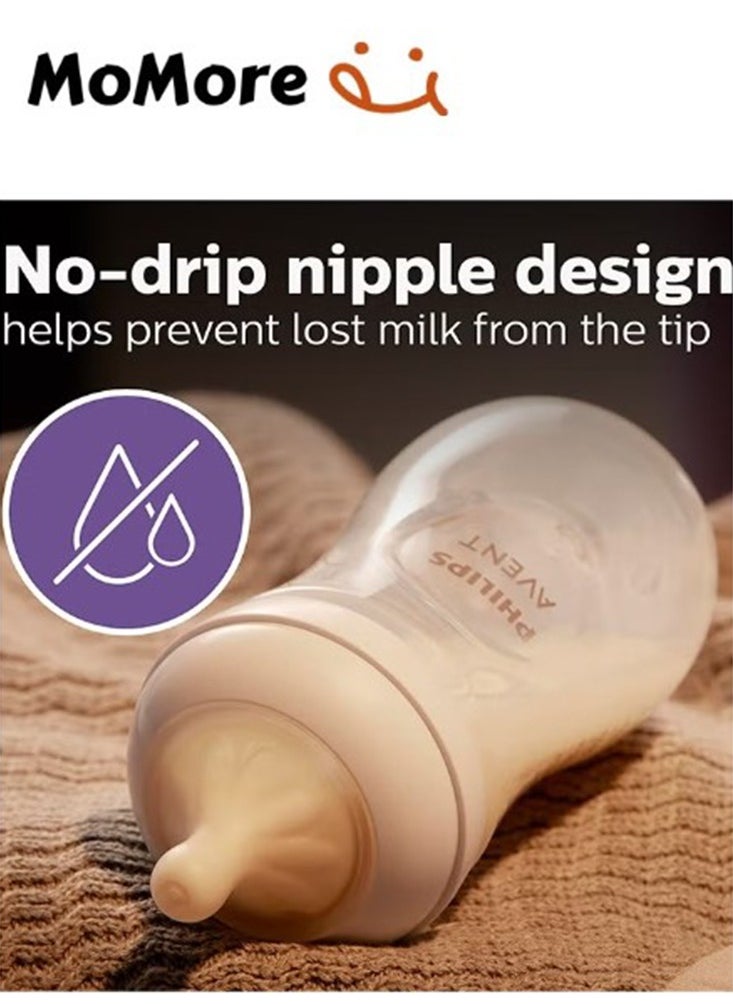 Momore - Pack Of 3 Natural Feeding Bottle Nipple 3 Months+, For AVENT Bottle - Image 1