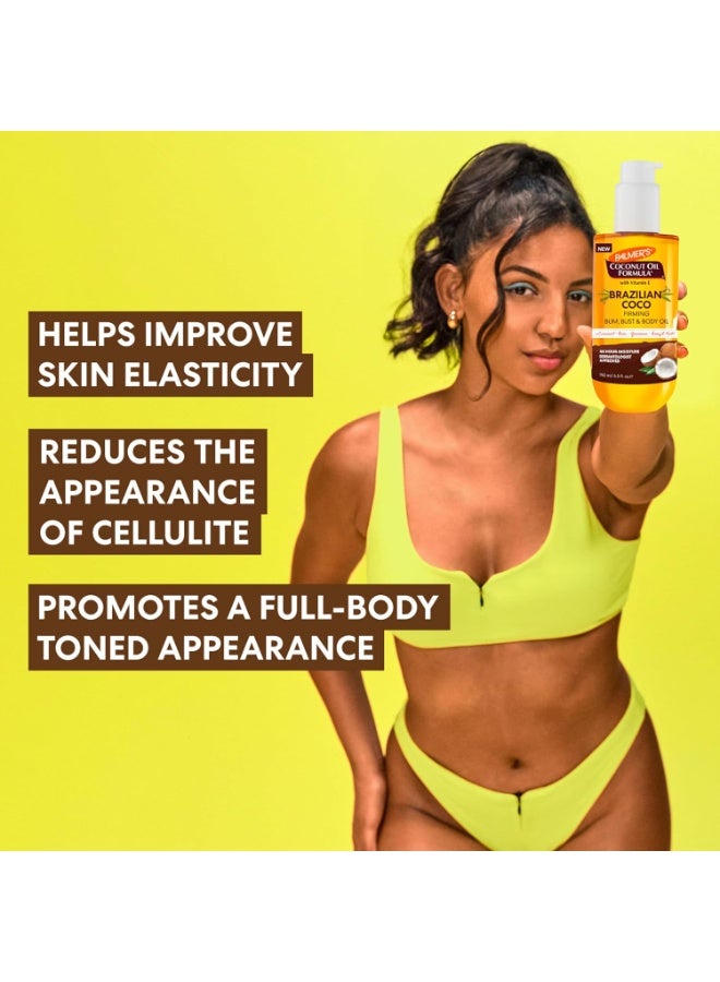 بالمرز Coconut Oil Formula Brazilian Coco Firming Body Oil with Vitamin E, 6.5 Fl Oz, Helps with Skin Tightening&Firming of Bum, Bust&Belly, Provides 48Hr Moisture, Dermatologist Approved - Image 4