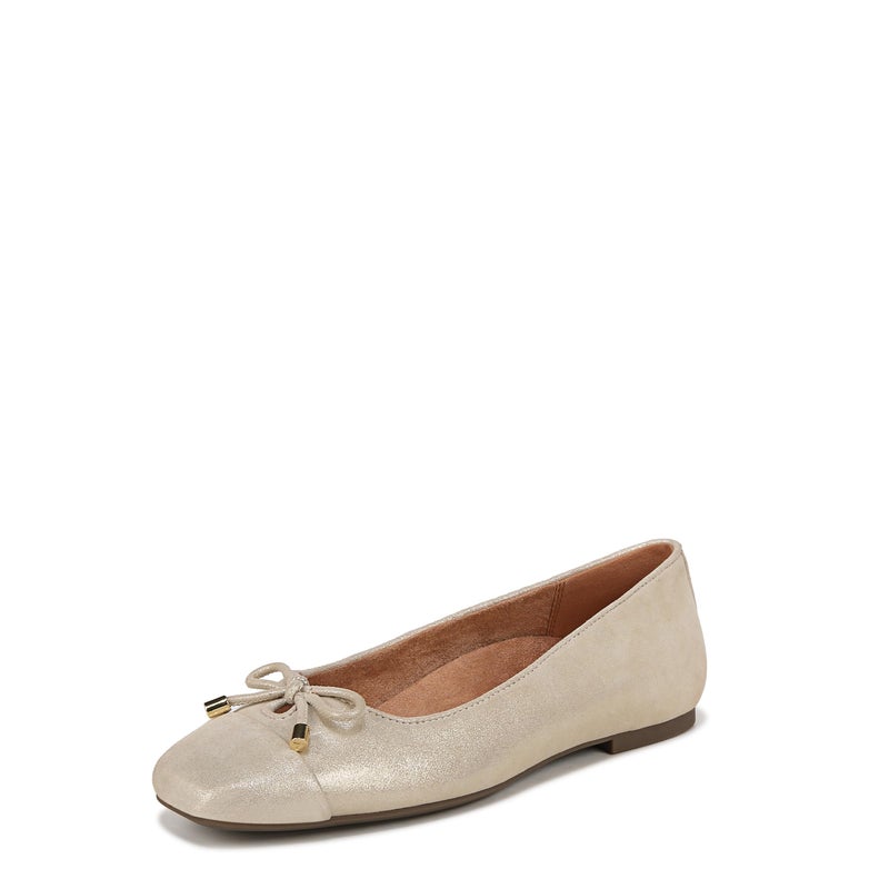 Vionic Womens Klara Ballet Flat Gold Metallic Leather 8 - Image 2
