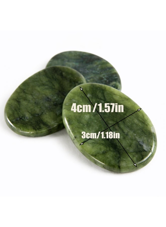 No Label Natural Jade Eye Pads for Puffy Eyes – Reusable Cooling Jade Eye Mask for Dark Circles, Wrinkles & Eye Relaxation – Face Spa Massage Stones - Image 3