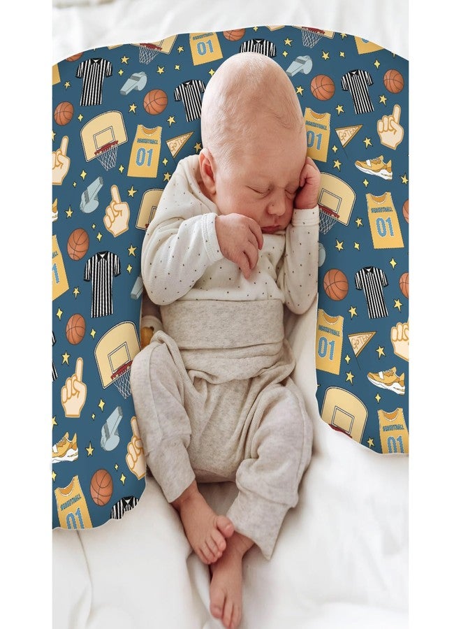 ZoUbqchY Basketballs Baby Nursing Pillow Covers for Boy Girl Basketballs Fan Stars Suits Nursery Pillowcase for Breastfeeding Pillows Outdoor Sports Lovers Gift Soft Stretchy Slipcover for Newborn Infant - Image 4