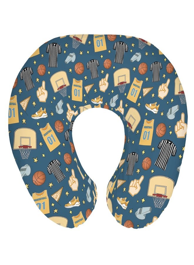 ZoUbqchY Basketballs Baby Nursing Pillow Covers for Boy Girl Basketballs Fan Stars Suits Nursery Pillowcase for Breastfeeding Pillows Outdoor Sports Lovers Gift Soft Stretchy Slipcover for Newborn Infant - Image 1