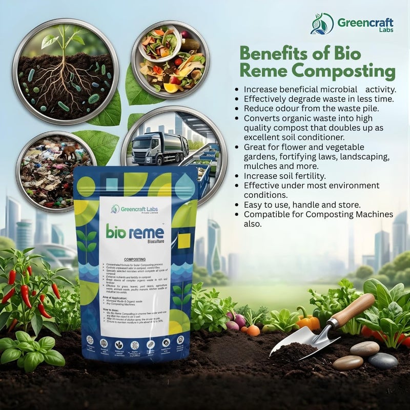Bio Reme Compost Maker Powder (1kg) - Eco-Friendly Microbes for Faster, Odor-Free Composting & Richer Soil - Image 4
