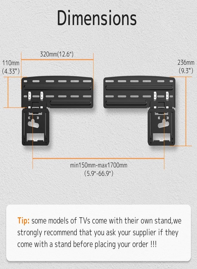 PUTORSEN Ultra Slim TV Mount Slim Fit Wall Mount for 43 to 85 inch 2021 Samsung Neo QLED, Q SeriesTVs, Crystal UHD TVs, The Frame TV (excluding Q80A, AU7000), Hold up to 132 lbs, Max VESA 1200x800 - Image 5