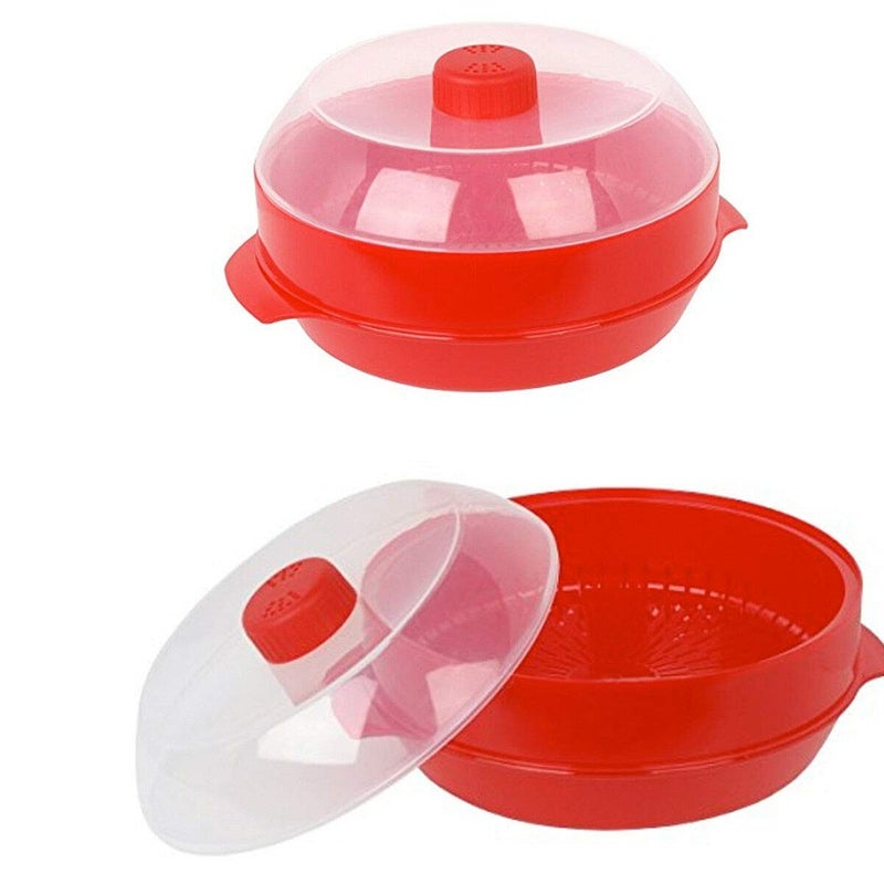 BPAFree Microwave Steamer for Healthy OilFree Cooking  Steam Vegetables Meats Fish and Poultry by Dependable Industries