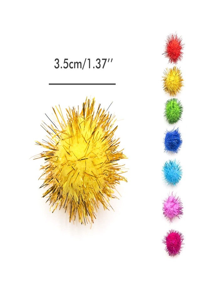 VAPKER 30 Piece 1.5" Assorted Color Sparkle Balls Cat's Favorite Toy Tinsel Pom Poms Glitter - Image 2
