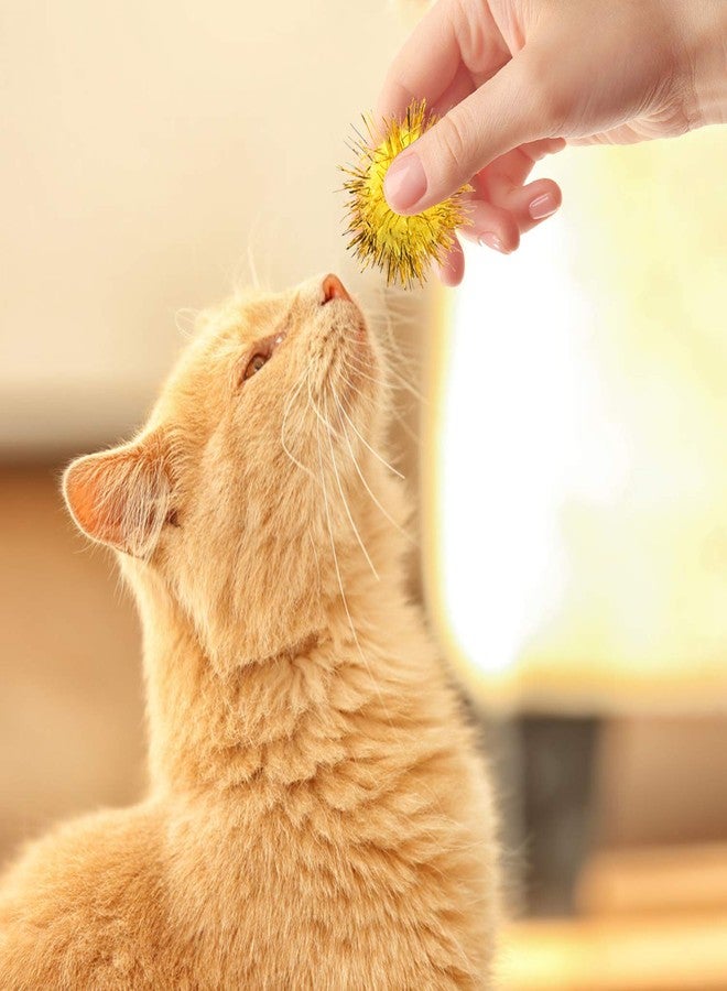 VAPKER 30 Piece 1.5" Assorted Color Sparkle Balls Cat's Favorite Toy Tinsel Pom Poms Glitter - Image 5