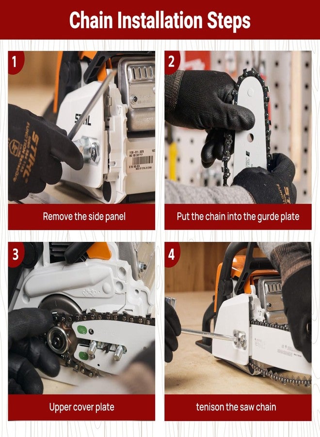 PETOX مجموعة من 3 سلاسل منشار بطول 20 بوصة، 72 وصلة قيادة، خطوة 3/8 بوصة، مقياس 0.050 بوصة، مناسبة لمناشير كرافتسمان، ريمنجتون، جرين وركس، إيرث وايز، هوسكفارنا وغيرها، من إنتاج شركة بيتوكس. - Image 5