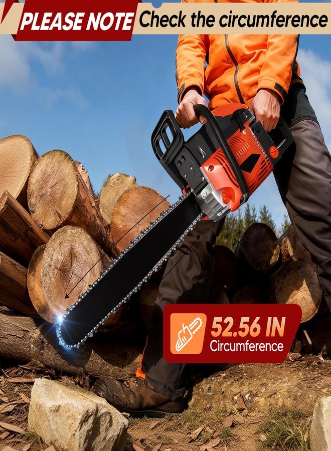 PETOX مجموعة من 3 سلاسل منشار بطول 20 بوصة، 72 وصلة قيادة، خطوة 3/8 بوصة، مقياس 0.050 بوصة، مناسبة لمناشير كرافتسمان، ريمنجتون، جرين وركس، إيرث وايز، هوسكفارنا وغيرها، من إنتاج شركة بيتوكس. - Image 2