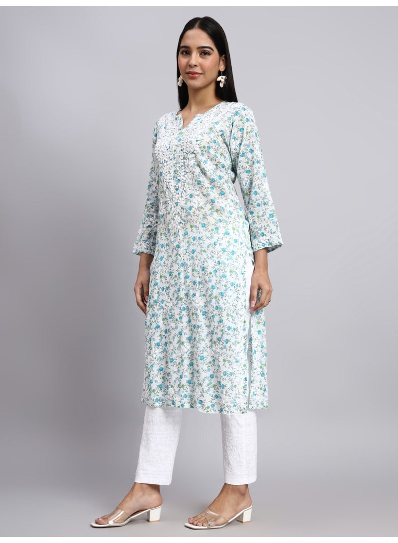 Alaya Hand Embroidered Chikankari Cotton Kurta-AL4105 - Image 4