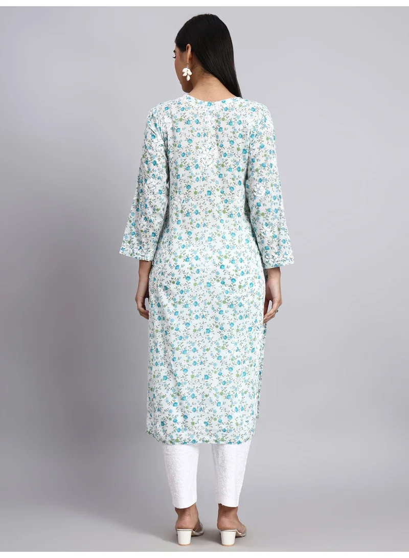 Alaya Hand Embroidered Chikankari Cotton Kurta-AL4105