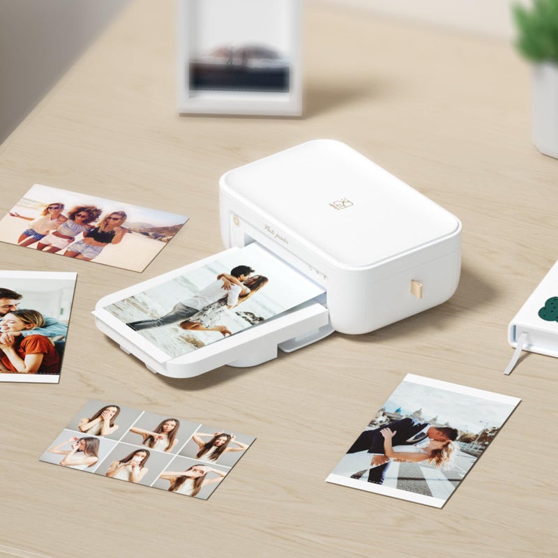 HPRT Photo Printer 4x6 with 108 Sheet Photo Paper& 2 Ribbon, Instant Picture Printer for iPhone, Smartphone, Thermal Dye Sublimation, WI-Fi Connnecting, Home Use, White - Image 5
