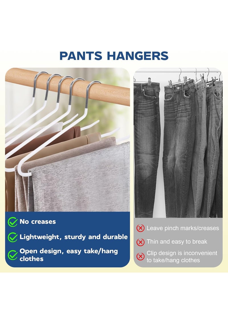 Trouser Hangers Clothes Hangers 30 Pack Open-Ended Metal Pants Hangers Non Slip Trousers Slack Hangers Organizers for Pants,Jeans, Slacks, Blanket,Scarf - Image 2