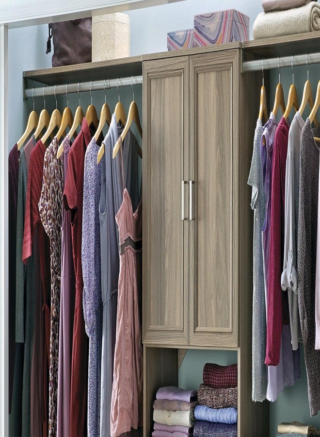 كلوزيت ميد طقم أبواب خزانة ملابس خشبية من ClosetMaid SuiteSymphony، زوج، ملحق إضافي، تصميم شاكر، للتخزين، ملابس، للوحدات مقاس 25 بوصة، رمادي طبيعي/نيكل ساتان - Image 2