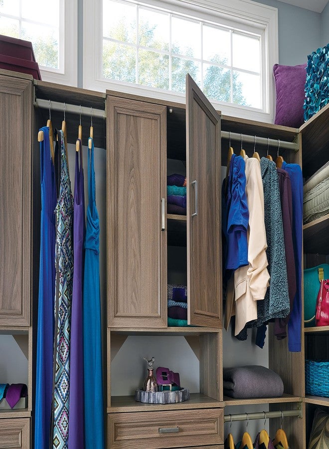 كلوزيت ميد طقم أبواب خزانة ملابس خشبية من ClosetMaid SuiteSymphony، زوج، ملحق إضافي، تصميم شاكر، للتخزين، ملابس، للوحدات مقاس 25 بوصة، رمادي طبيعي/نيكل ساتان - Image 4