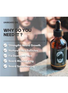 Unibeard oil Beard Oil 30ml for strengthening beard growth and nurturing hair follicles - with Argan, Jojoba, Avocado, Sweet Almond, Grapefruit, Macademia and Vitamin E - Unibeard oil with coconut scent  - Image 5