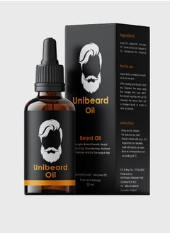 Unibeard oil Beard Oil 30ml for strengthening beard growth and nurturing hair follicles - with Argan, Jojoba, Avocado, Sweet Almond, Grapefruit, Macademia and Vitamin E - Unibeard oil with coconut scent  - Image 1