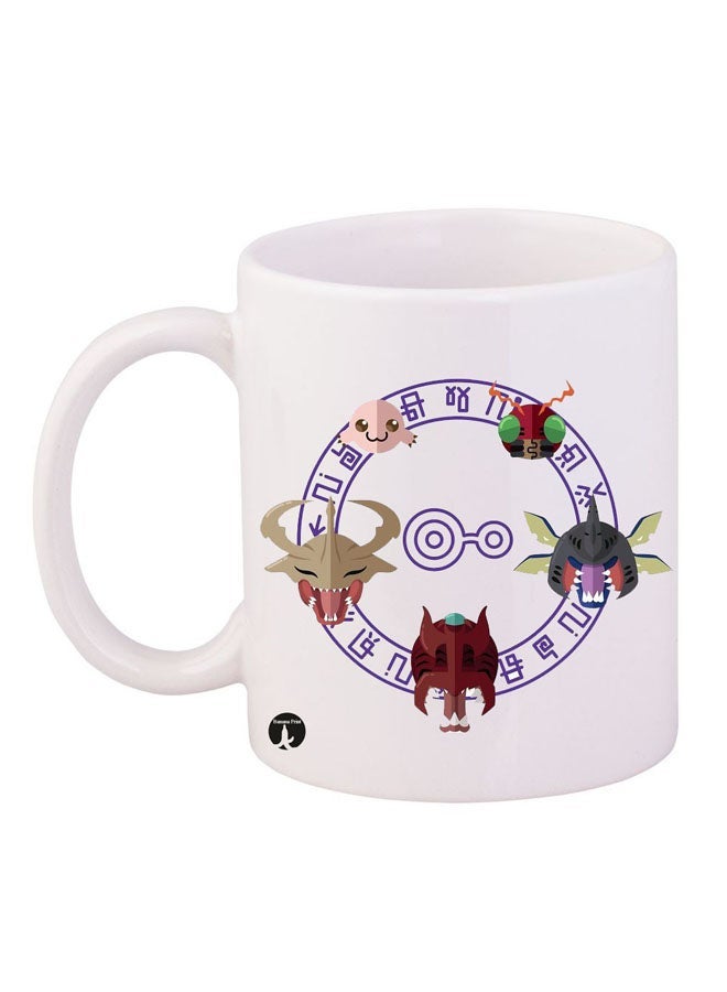 Anime Digimon Mug White/Purple/Red 11ounce