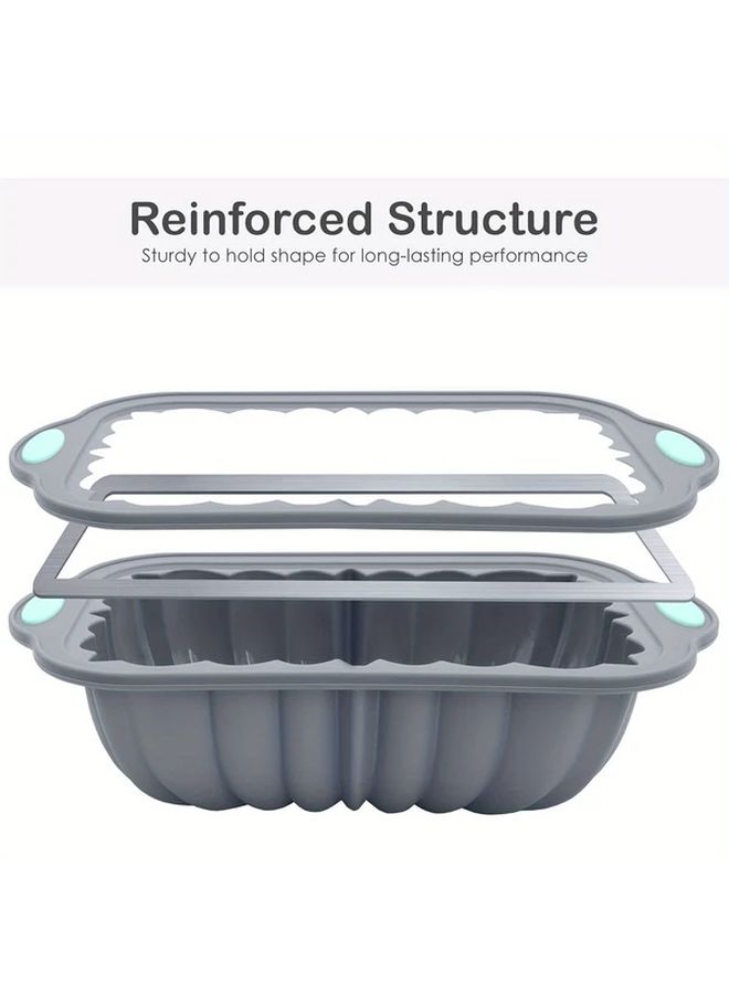 Set Of 2 Silicone Flower Cake Baking Mold Nonstick Food Grade Kitchen Tool For Oven Toast Bread Rectangular Pan Easy Clean - Image 5
