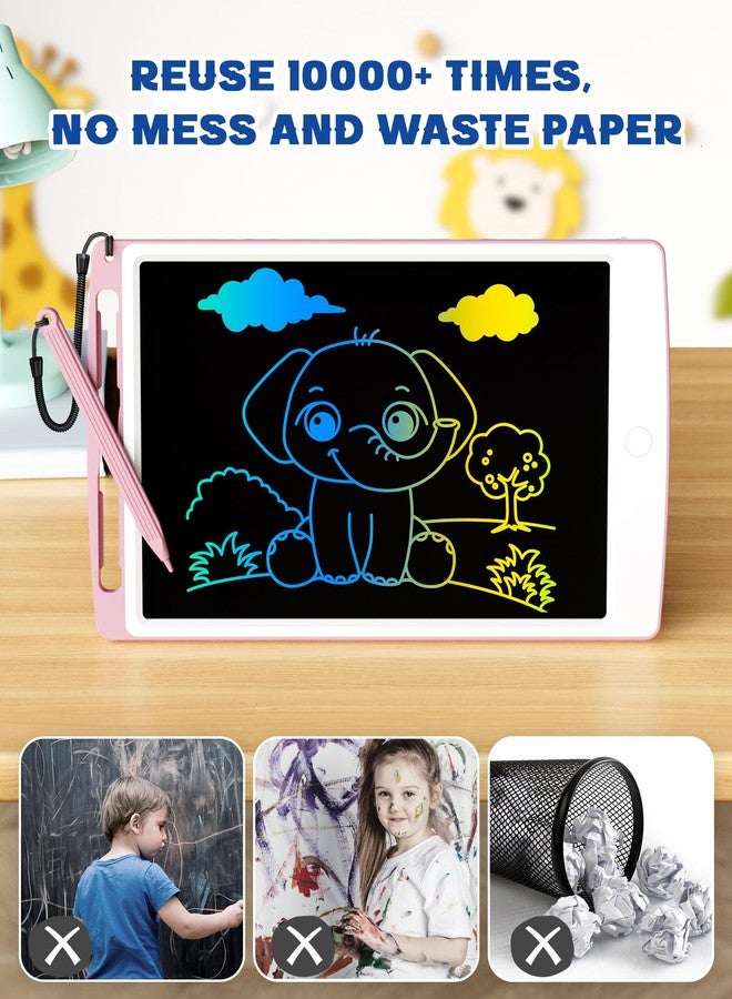 bravokids 2 Pack LCD Writing Tablet for Kids Toys, 10 Inch Colorful Erasable Doodle Board Drawing Pad for Kids, Car Trip Educational Toys Christmas Gift for 3 4 5 6 7 Girls Toddlers - Image 3