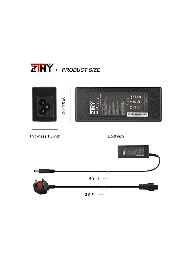 ZTHY 90W Ac Adapter Laptop Charger For Hp Elitebook 8460P 8470P 8440P 8560P 8760P 8460W 8470W 8570W 8770W Probook 4430S 4440S 4520S 4530S 4540S Compaq 6730B 6530B 6560B Laptop Power Supply Cord - Image 4