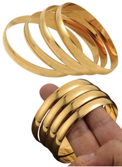 YUCCA Dubai Style Gold Plated Copper Bracelets Arabic Design for Women Set of 4, Women's Birthday Gift or Occasion and Celebration  - Image 1