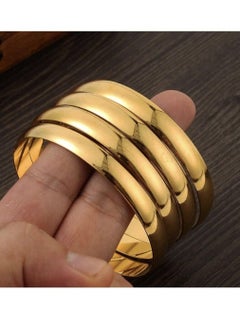 YUCCA Dubai Style Gold Plated Copper Bracelets Arabic Design for Women Set of 4, Women's Birthday Gift or Occasion and Celebration  - Image 3