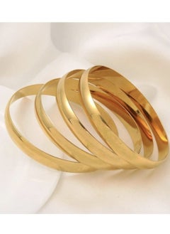 YUCCA Dubai Style Gold Plated Copper Bracelets Arabic Design for Women Set of 4, Women's Birthday Gift or Occasion and Celebration  - Image 5