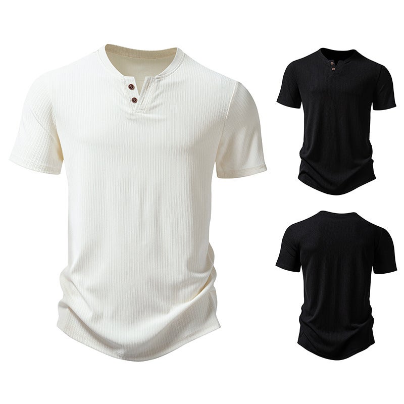 Men''s Pit Strip Fabric 2 Buckle Design Short Sleeve T-Shirt 009P30 - Image 5