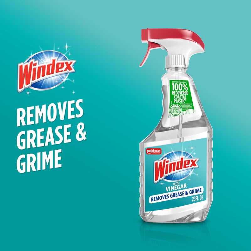 Windex Vinegar Glass and Surface Cleaner Spray Bottle, Packaging Designed to Prevent Leakage and Breaking, Surface Cleaning Spray, 23 Fl Oz - Image 4