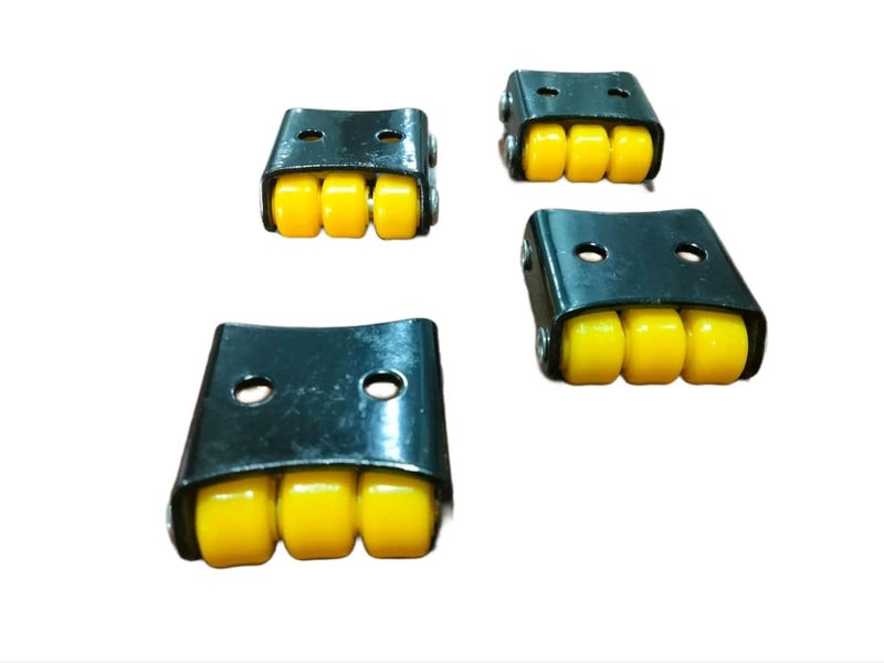 Bosney Nano Sixer Caster Wheels for Furniture Wheels Fix Wheel CastorTrolley WheelMoving WheelTrolley Wheels Heavy duty BlackYallow Psc 12 - Image 1