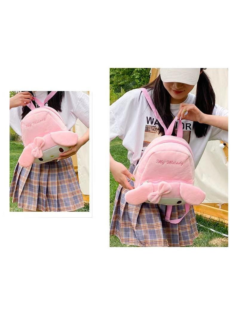 My Melody Plush School Backpack Kindergarten Backpack Pink  - Image 3