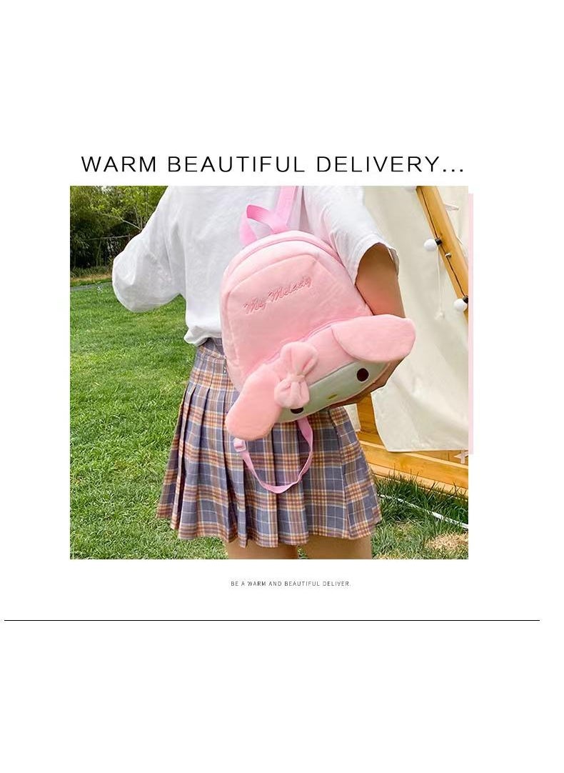 My Melody Plush School Backpack Kindergarten Backpack Pink  - Image 4
