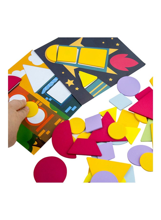 120-Piece Wooden Pattern Puzzle Block Set - Image 3