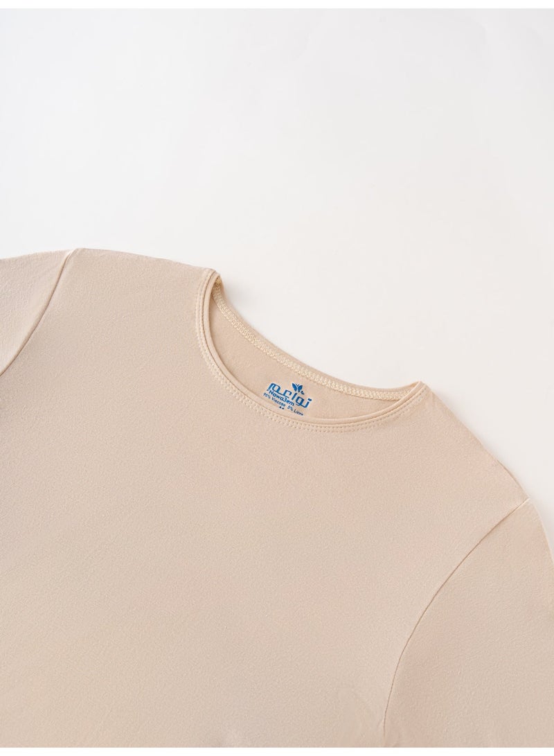 Nawa3em Women's Soft Viscose T-Shirt Breathable Lightweight Summer Top Casual Regular Fit Short Sleeve Crew Neck - Image 2