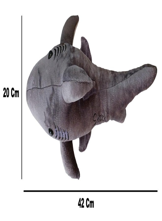 Synlark® Shark Soft Stuffed Plush Toy for Kids, Animal Soft Toys for Kids, Birthday Gift 42cm (Shark-Grey) - Image 3