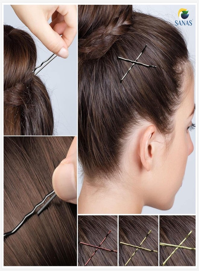 Sanas (250Pcs) Hair Pins For Women Wedding Hair Clips For Hair Styling Hair Pins For Girls Bobby Pins For Hair Stylish U Pin For Women Daily Use (250Pcs)(Bronze Gold Silver Brown Black) - Image 4