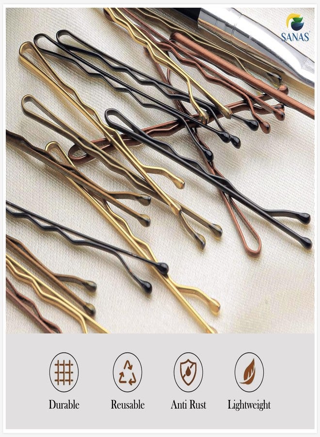 Sanas (250Pcs) Hair Pins For Women Wedding Hair Clips For Hair Styling Hair Pins For Girls Bobby Pins For Hair Stylish U Pin For Women Daily Use (250Pcs)(Bronze Gold Silver Brown Black) - Image 5