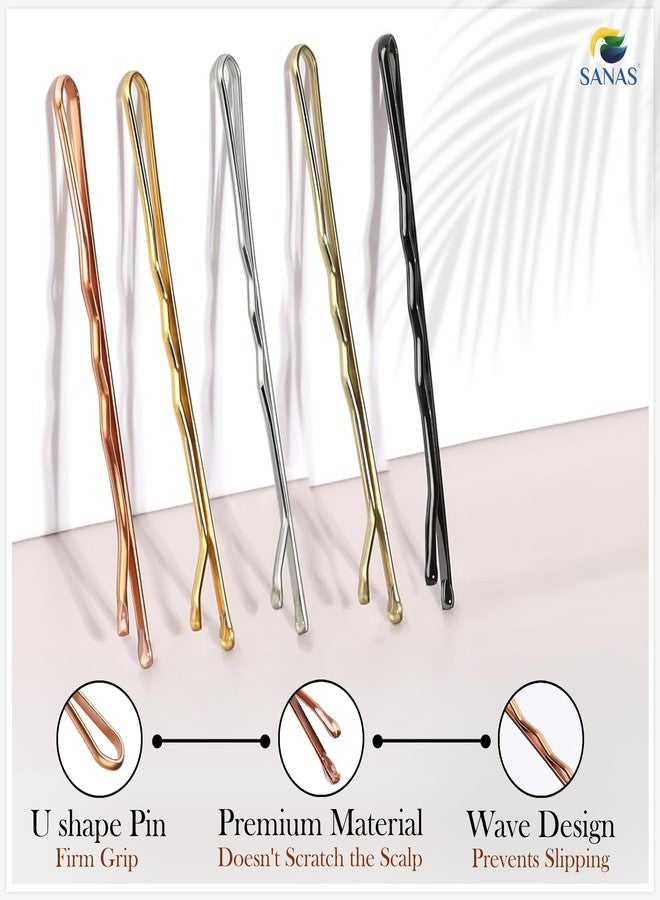 Sanas (250Pcs) Hair Pins For Women Wedding Hair Clips For Hair Styling Hair Pins For Girls Bobby Pins For Hair Stylish U Pin For Women Daily Use (250Pcs)(Bronze Gold Silver Brown Black) - Image 3