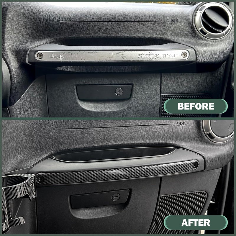 Phamyor Co-Pilot Grab Handle Insert Cover Trim for 2011-2017 Jeep Wrangler JK JKU - Image 3
