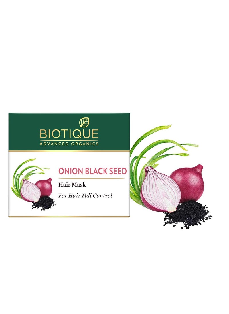 Biotique Onion Black Seed Hair Mask, Ideal for Hair Fall Control, 175g | Hair Nourishment, Hairfall  - Image 2
