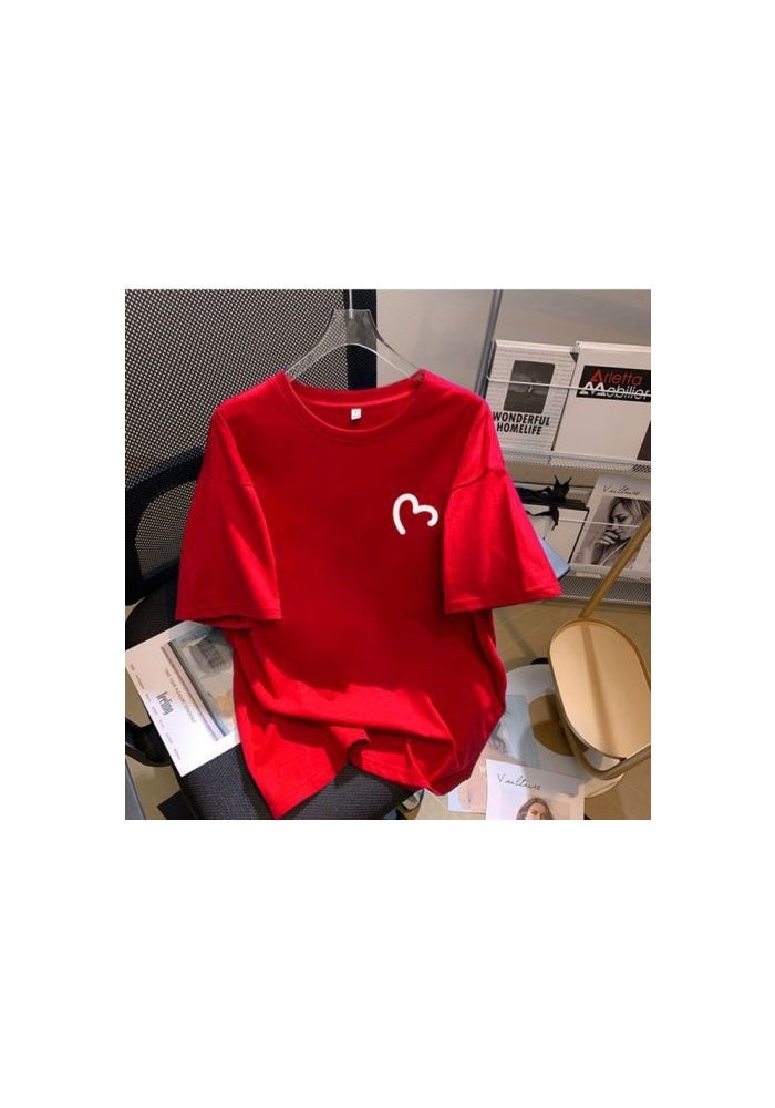 Wholesale white cotton T-shirt women's short sleeve 2023 Summer new all-match loose large size half sleeve mid-length top - Image 1