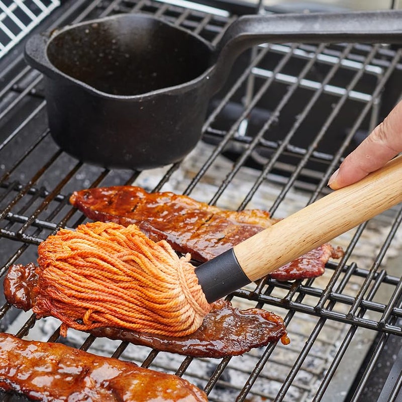 IPROUDER Cast Iron Sauce Pan and Basting Pot with BBQ Mop Brushes - Cast Iron Small Sauce Pots 2 Pcs for Grilling, Melting, Camping Cooking & Stoves - Mini Pot for Butter Melter - Image 5