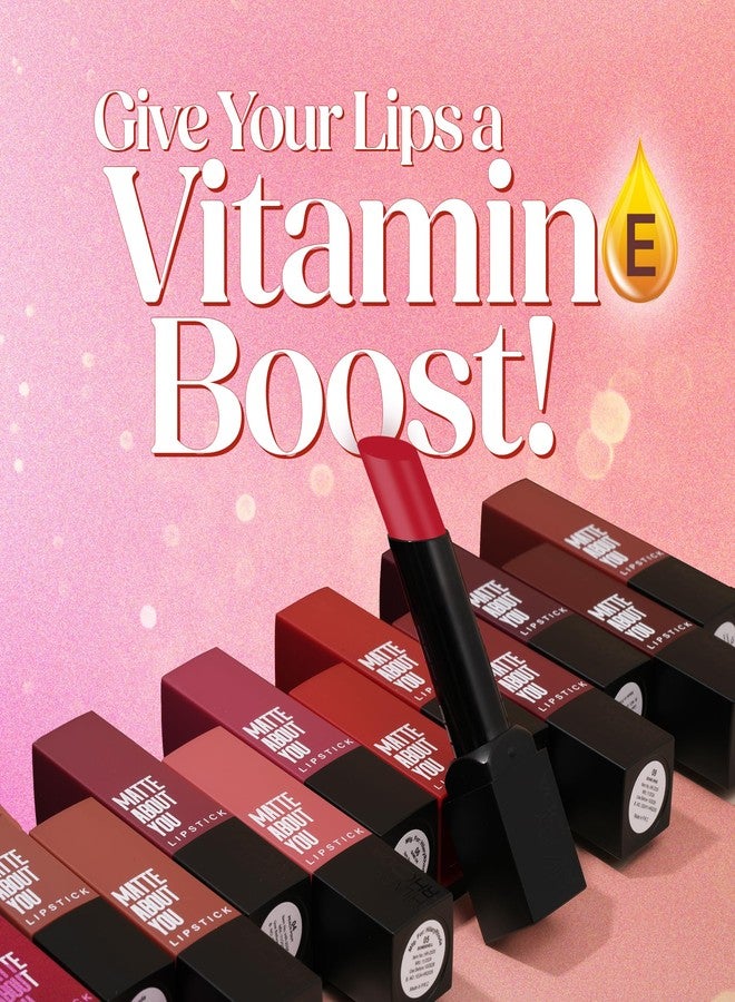 Hilary Rhoda Matte About You Lipstick | Long Lasting & Highly Pigmented Lipstick | Glides Smoothly | Matte Finish | One Stroke Application | Cruelty-Free & Vegan - 3g (Cocoa Crush - Shade 11) - Image 5