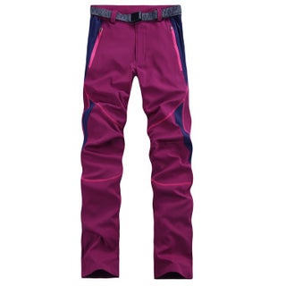 Cross-border new outdoor combat pants couples windproof waterproof hiking pants color matching slim ski pants soft shell pants Wine Red (women's pants) - pzsku/ZCB330828FE56C3C8B221Z/45/_/1742329012/db0799aa-a2f7-4970-9273-d72f49501845