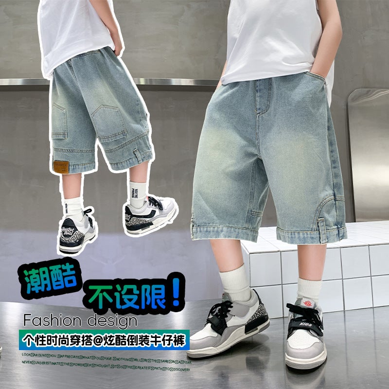 Children'S Wear Boys' Summer Pants Thin Pants Summer Denim Summer Boys Shorts - Image 2