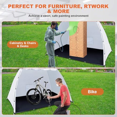 OKYUK Professional Spray Paint Booth Tent (10x10x6.3ft) – Built-in Floor, Mesh Walls & Hooks | Portable Enclosure for Furniture, Crafts & DIY Painting. (10×10×6.3ft) - Image 5