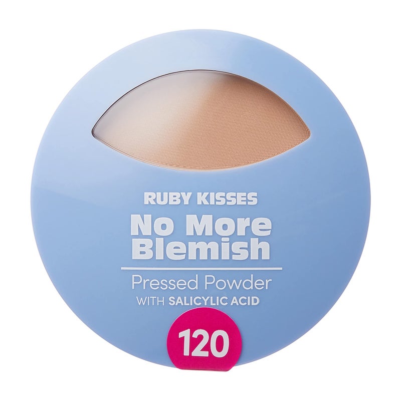 Ruby Kisses No More Blemish Face Powder with Salicylic Acid Korean Makeup Matte Finish Full Coverage Pressed Powder (Creamy Beige) - Image 1